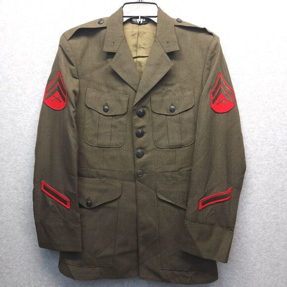 Crown Clothing USMC Corporal Alpha Green Service Jacket and Under Shirt 38R - Picture 2 of 16